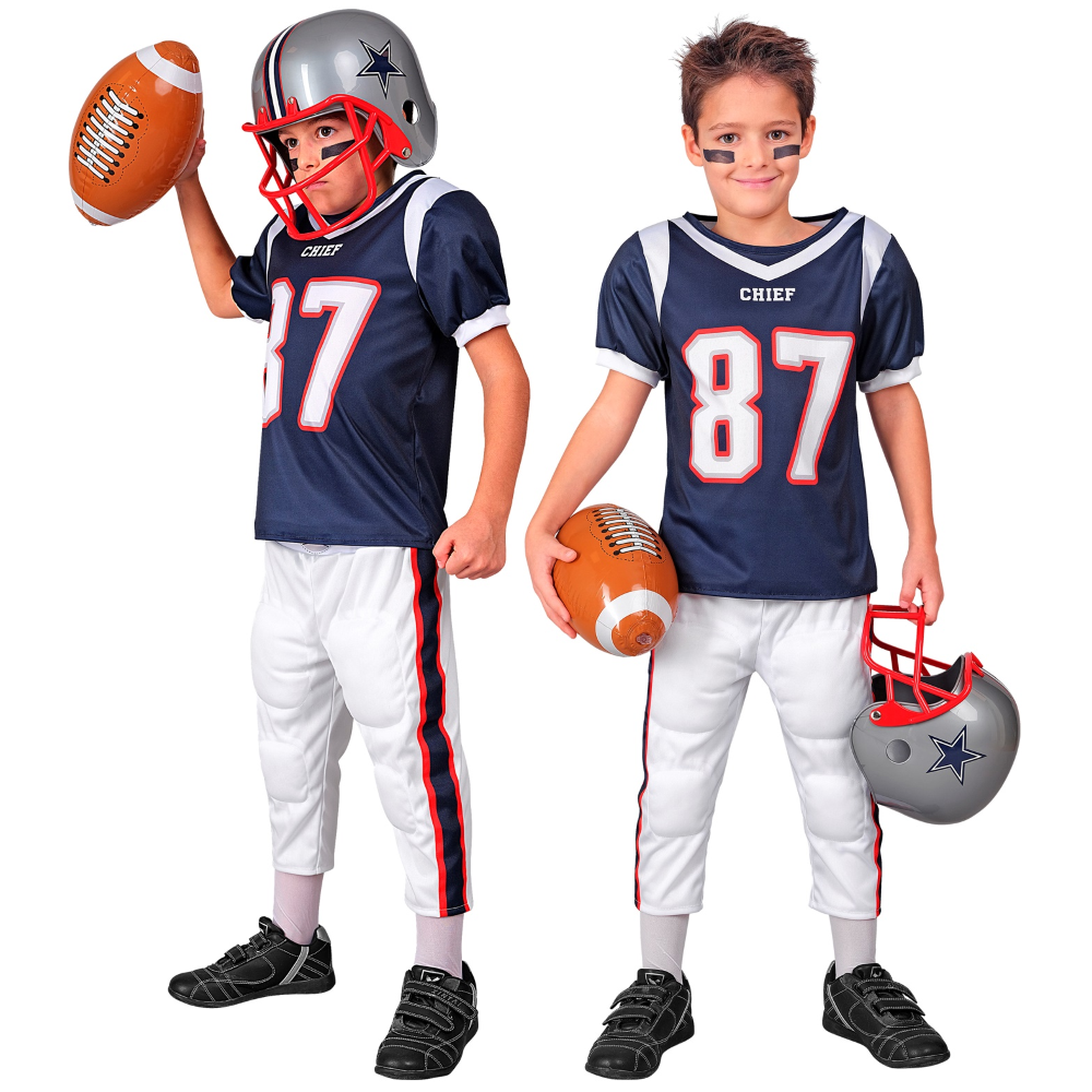 COSTUME GIOCATORE DI FOOTBALL AMERICANO TRAVESTIMENTO CARNEVALE COSPLAY FESTE IN MASCHERA - 2472