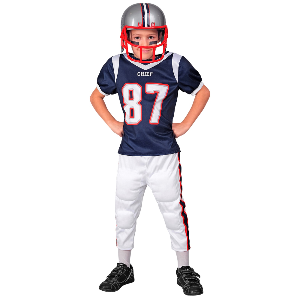 COSTUME GIOCATORE DI FOOTBALL AMERICANO TRAVESTIMENTO CARNEVALE COSPLAY FESTE IN MASCHERA - 2472