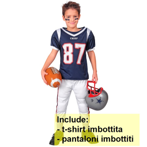 COSTUME GIOCATORE DI FOOTBALL AMERICANO TRAVESTIMENTO CARNEVALE COSPLAY FESTE IN MASCHERA - 2472