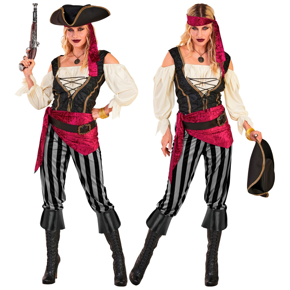 COSTUME PIRATESSA DEI MARI DONNA TRAVESTIMENTO CARNEVALE COSPLAY FESTE IN MASCHERA - 2543