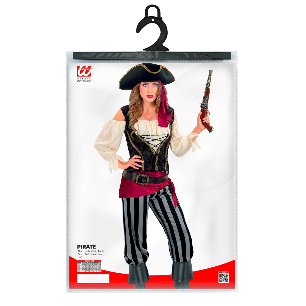COSTUME PIRATESSA DEI MARI DONNA TRAVESTIMENTO CARNEVALE COSPLAY FESTE IN MASCHERA - 2543