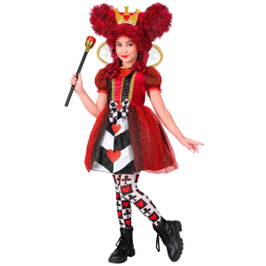 COSTUME REGINA DI CUORI ABITO E CORONA TRAVESTIMENTO CARNEVALE FESTE IN MASCHERA COSPLAY- 2601