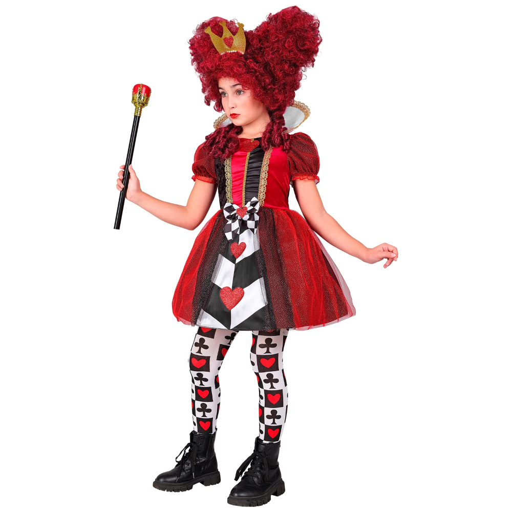 COSTUME REGINA DI CUORI ABITO E CORONA TRAVESTIMENTO CARNEVALE FESTE IN MASCHERA COSPLAY- 2601