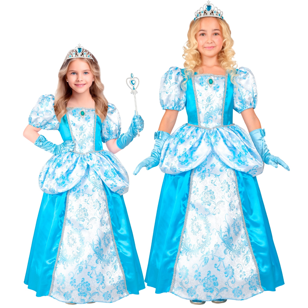 COSTUME PRINCIPESSA ABITO LUNGO TRAVESTIMENTO CARNEVALE FESTE IN MASCHERA COSPLAY CENERENTOLA - 2763