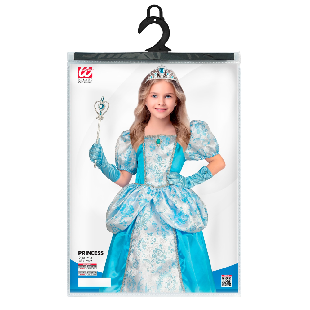 COSTUME PRINCIPESSA ABITO LUNGO TRAVESTIMENTO CARNEVALE FESTE IN MASCHERA COSPLAY CENERENTOLA - 2763