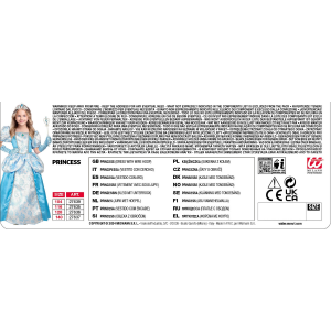 COSTUME PRINCIPESSA ABITO LUNGO TRAVESTIMENTO CARNEVALE FESTE IN MASCHERA COSPLAY CENERENTOLA - 2763