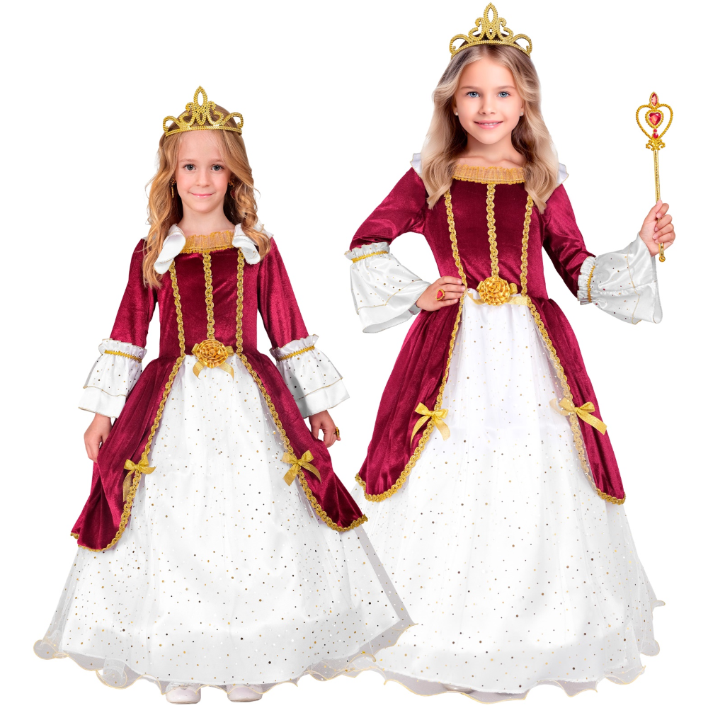COSTUME PRINCIPESSA REALE ABITO LUNGO TRAVESTIMENTO CARNEVALE FESTE IN MASCHERA COSPLAY - 2764