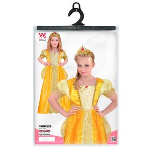 COSTUME PRINCIPESSA ABITO LUNGO E TIARA TRAVESTIMENTO CARNEVALE FESTE IN MASCHERA COSPLAY BELLE - 9533