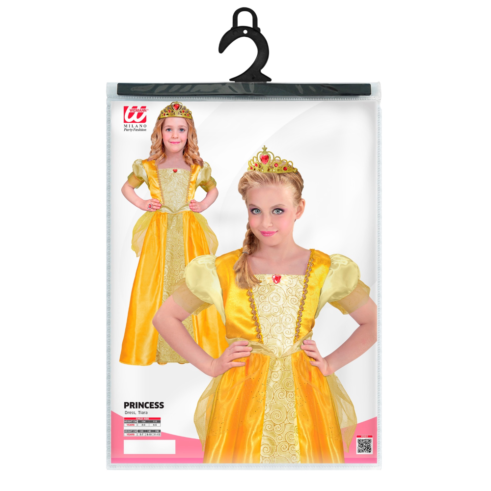 COSTUME PRINCIPESSA ABITO LUNGO E TIARA TRAVESTIMENTO CARNEVALE FESTE IN MASCHERA COSPLAY BELLE - 9533