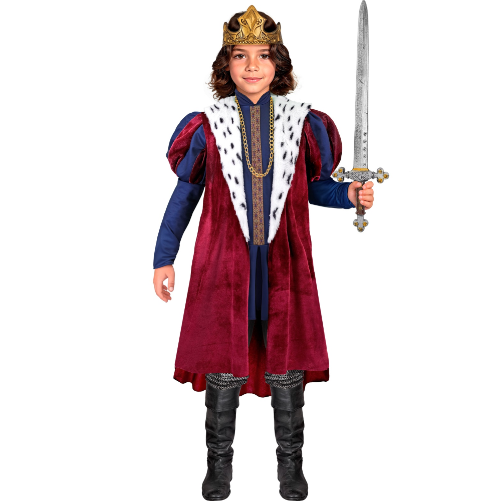 COSTUME RE TRAVESTIMENTO SOVRANO DEL REAME COSPLAY FESTE CARNEVALE IN MASCHERA - 4231