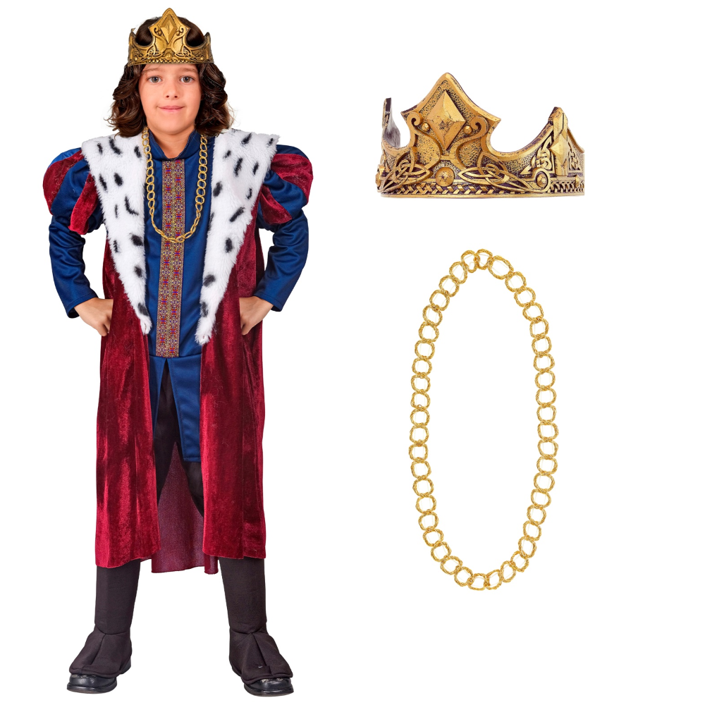 COSTUME RE TRAVESTIMENTO SOVRANO DEL REAME COSPLAY FESTE CARNEVALE IN MASCHERA - 4231