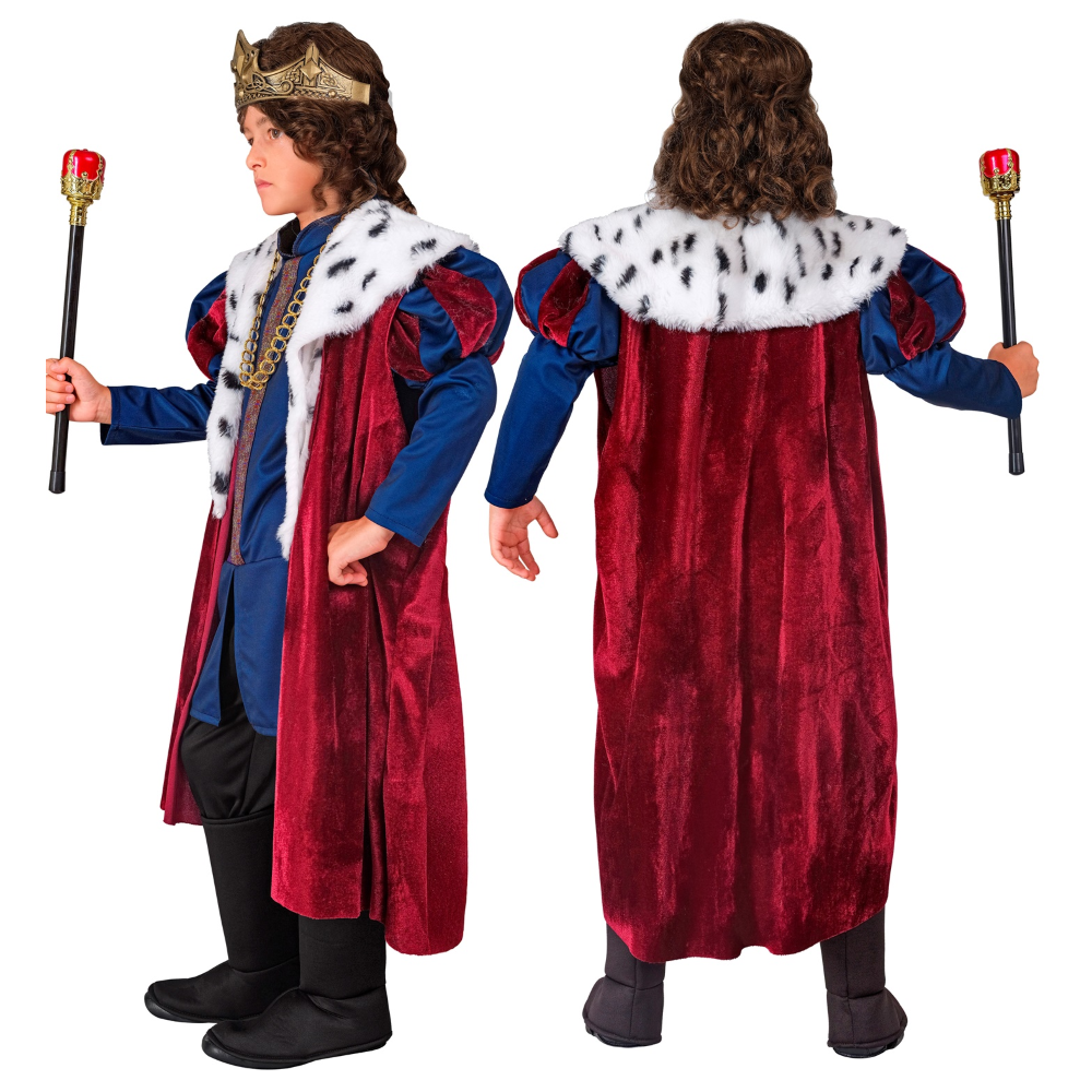 COSTUME RE TRAVESTIMENTO SOVRANO DEL REAME COSPLAY FESTE CARNEVALE IN MASCHERA - 4231