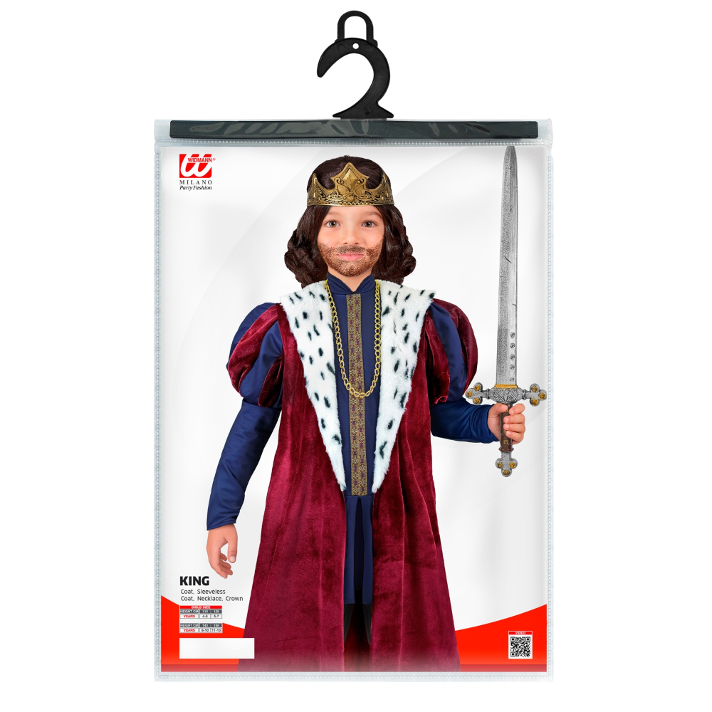 COSTUME RE TRAVESTIMENTO SOVRANO DEL REAME COSPLAY FESTE CARNEVALE IN MASCHERA - 4231