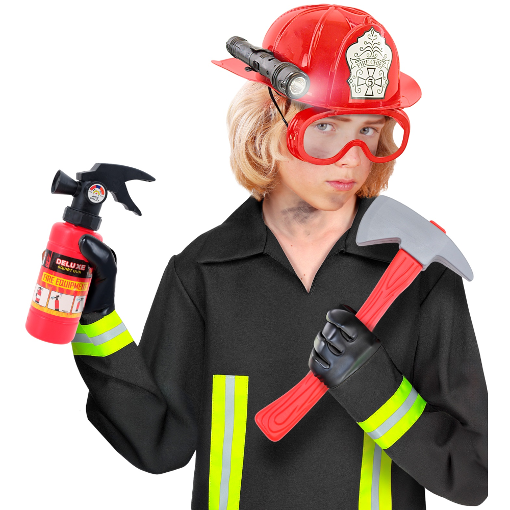 SET TRAVESTIMENTO POMPIERE ACCESSORI TRAVESTIMENTO CARNEVALE PER BAMBINI FESTE IN MASCHERA - 42296