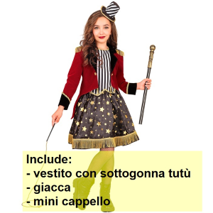 COSTUME DIRETTRICE DI CIRCO TRAVESTIMENTO CARNEVALE COSPLAY FESTE IN MASCHERA - 9153