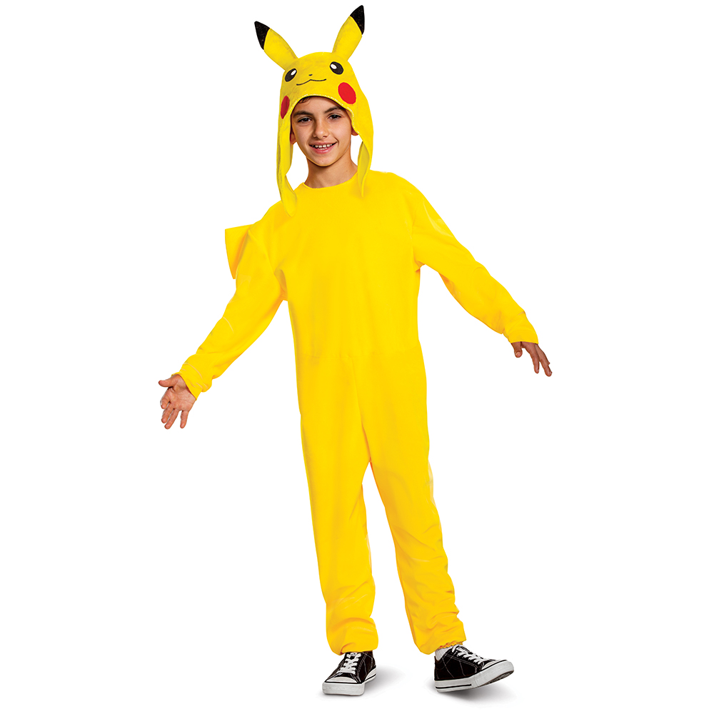 COSTUME PIKACHU POKÉMON TUTA DELUXE E COPRICAPO TRAVESTIMENTO CARNEVALE COSPLAY FESTE IN MASCHERA - 90163
