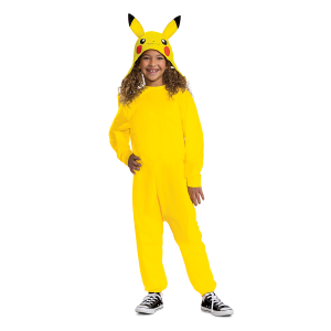 COSTUME PIKACHU POKÉMON TUTA DELUXE E COPRICAPO TRAVESTIMENTO CARNEVALE COSPLAY FESTE IN MASCHERA - 90163