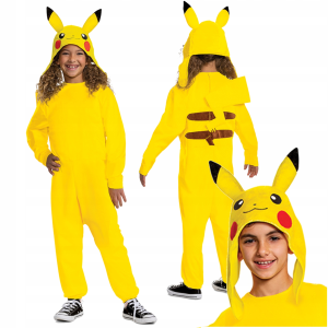 COSTUME PIKACHU POKÉMON TUTA DELUXE E COPRICAPO TRAVESTIMENTO CARNEVALE COSPLAY FESTE IN MASCHERA - 90163