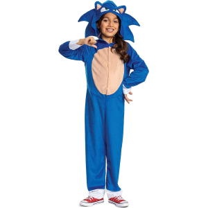 COSTUME SONIC THE HEDGEHOG TUTA CON CAPPUCCIO TRAVESTIMENTO CARNEVALE COSPLAY FESTE IN MASCHERA - 12479