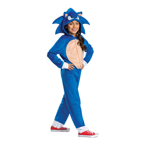 COSTUME SONIC THE HEDGEHOG TUTA CON CAPPUCCIO TRAVESTIMENTO CARNEVALE COSPLAY FESTE IN MASCHERA - 12479