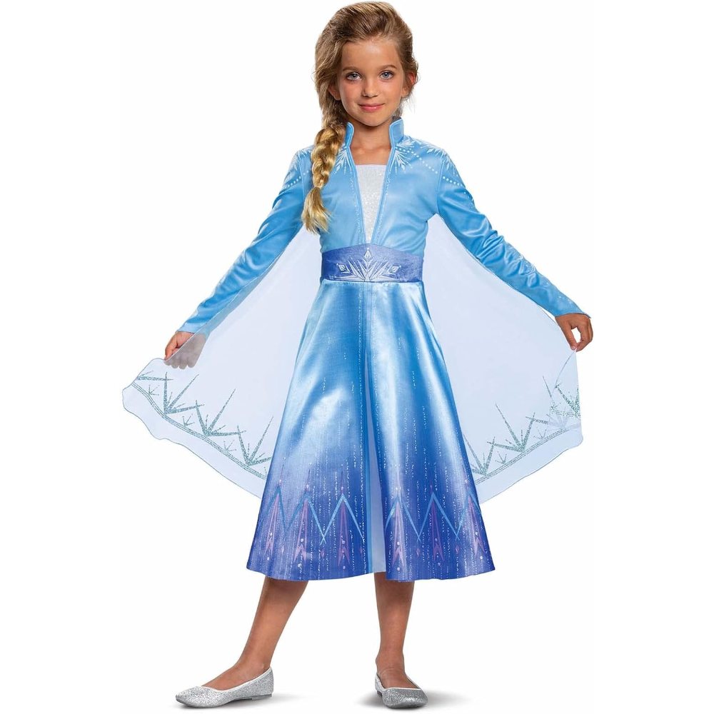 COSTUME FROZEN DISNEY VESTITO ELSA DELUXE TRAVESTIMENTO COSPLAY FESTA CARNEVALE IN MASCHERA - 129989