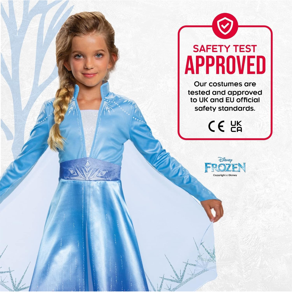 COSTUME FROZEN DISNEY VESTITO ELSA DELUXE TRAVESTIMENTO COSPLAY FESTA CARNEVALE IN MASCHERA - 129989