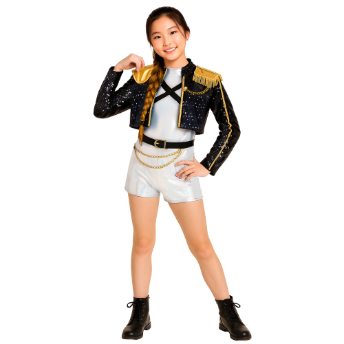 COSTUME K-POP STAR SILVER LEADER TRAVESTIMENTO CARNEVALE COSPLAY RUMI HUNTRIX IDOL GOLDEN - 7878