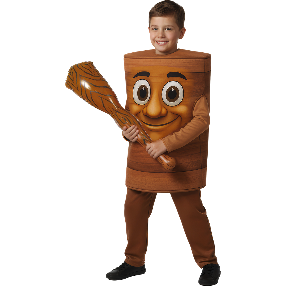 COSTUME TUNG TRUNK UOMO-LEGNO TRAVESTIMENTO CARNEVALE COSPLAY BRAINROT - 7880