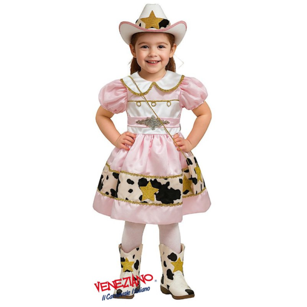 VESTITO CARNEVALE COWGIRL PRESTIGE COSTUME TRAVESTIMENTO BAMBINA- 28159