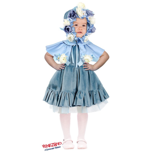 COSTUME VESTITO ABITO TRAVESTIMENTO CARNEVALE BAMBINA DAMINA DEI FIORI