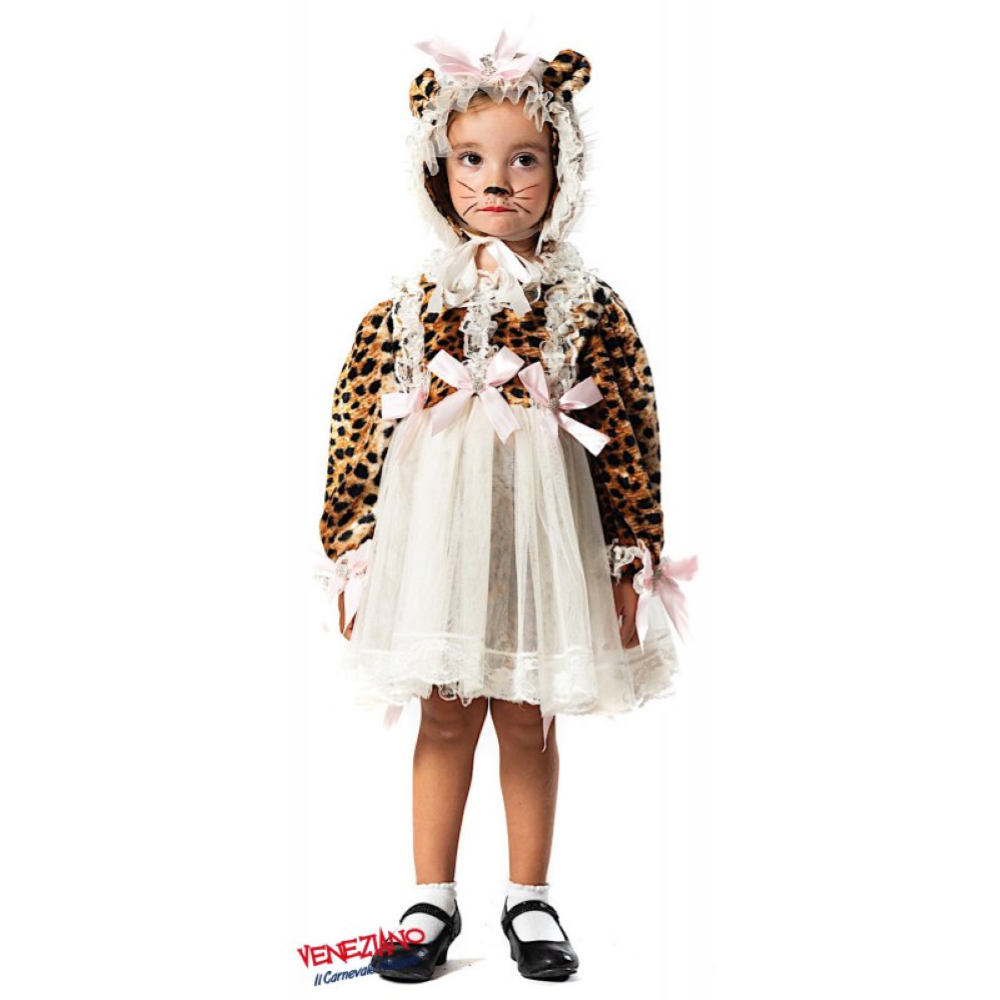 COSTUME TRAVESTIMENTO VESTITO ABITO CARNEVALE BAMBINA GHEPARDINA NEONATA - 51122