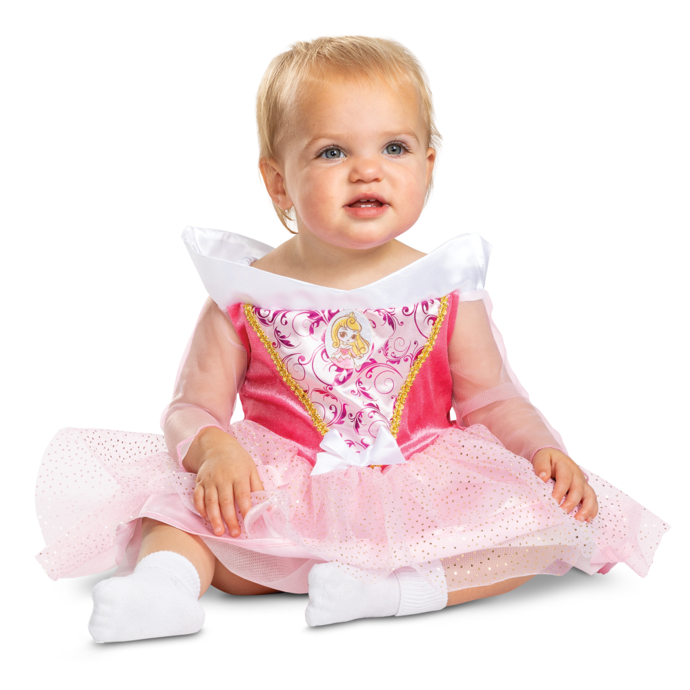 COSTUME AURORA LA BELLA ADDORMENTATA NEL BOSCO DISNEY BABY TRAVESTIMENTO CARNEVALE VESTITO FESTA IN MASCHERA - 129649