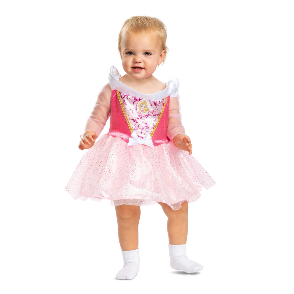 COSTUME AURORA LA BELLA ADDORMENTATA NEL BOSCO DISNEY BABY TRAVESTIMENTO CARNEVALE VESTITO FESTA IN MASCHERA - 129649