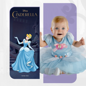 COSTUME CENERENTOLA PRINCIPESSE DISNEY BABY TRAVESTIMENTO CARNEVALE VESTITO FESTA IN MASCHERA - 129569