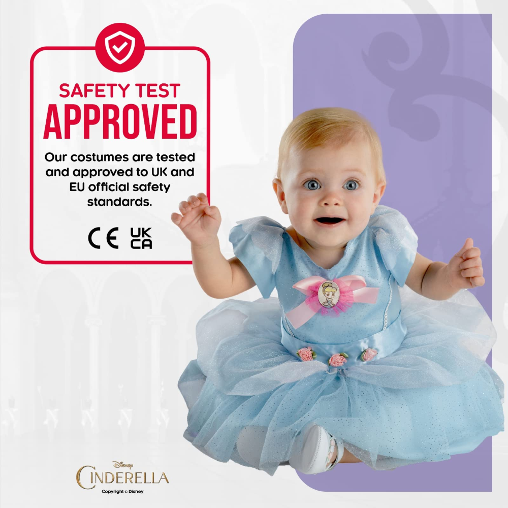 COSTUME CENERENTOLA PRINCIPESSE DISNEY BABY TRAVESTIMENTO CARNEVALE VESTITO FESTA IN MASCHERA - 129569