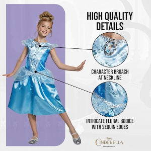 COSTUME CENERENTOLA PRINCIPESSE DISNEY VESTITO TRAVESTIMENTO FESTA CARNEVALE IN MASCHERA - 140499