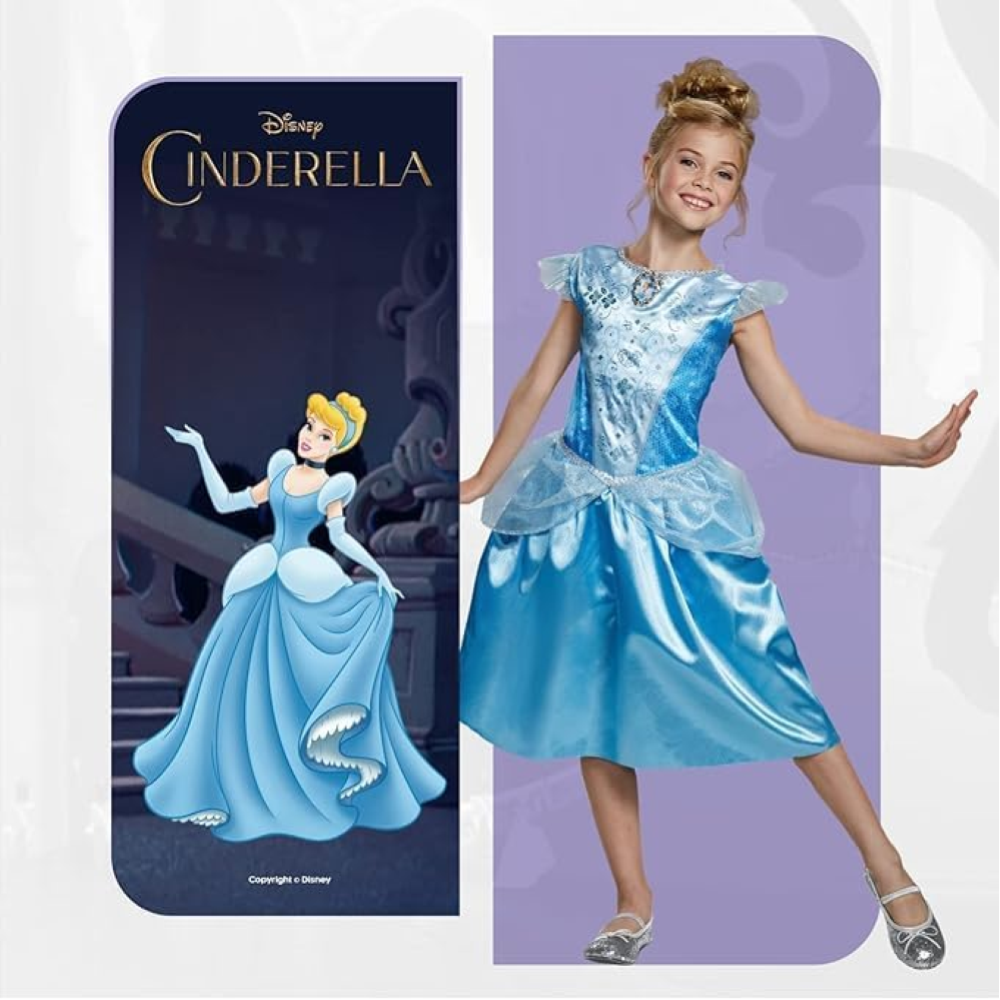 COSTUME CENERENTOLA PRINCIPESSE DISNEY VESTITO TRAVESTIMENTO FESTA CARNEVALE IN MASCHERA - 140499