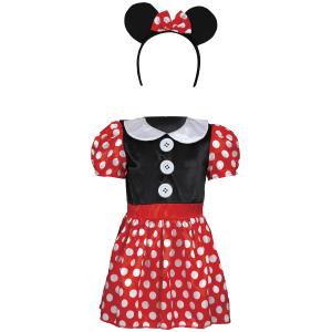 COSTUME TOPOLINA ABITO E CERCHIETTO CON ORECCHIE TRAVESTIMENTO MINNIE CARNEVALE - 8205