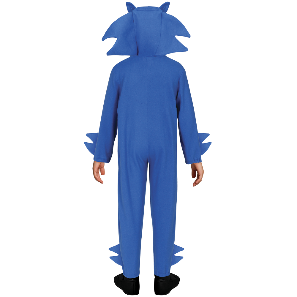 COSTUME DA RICCIO BLU TUTA CON CAPPUCCIO TRAVESTIMENTO CARNEVALE COSPLAY SONIC - 8100