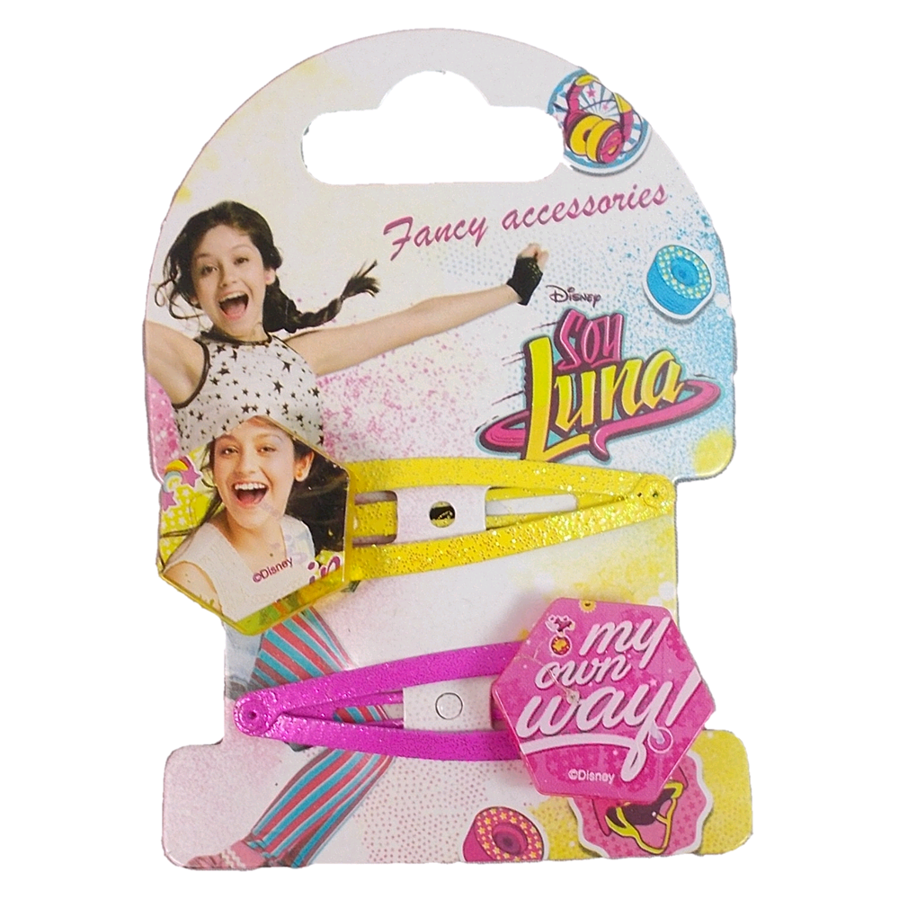 SET ACCESSORI CAPELLI SOY LUNA DISNEY 4 MOLLETTE 2 ELASTICI PER BAMBINI 