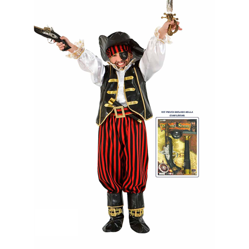 VESTITO CARNEVALE PIRATA DEI CARAIBI COSTUME TRAVESTIMENTO BAMBINO - 1056