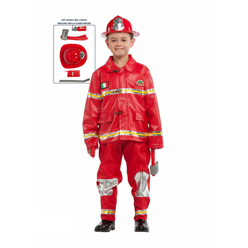 VESTITO CARNEVALE VIGILE DEL FUOCO COSTUME TRAVESTIMENTO BAMBINO - 53850