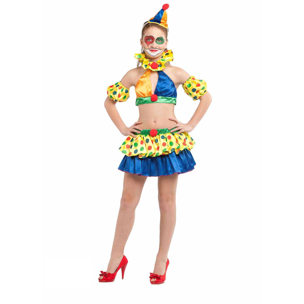 VESTITO CARNEVALE PAGLIACCETTA COSTUME TRAVESTIMENTO BAMBINA - 51220