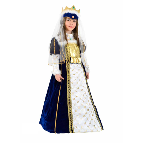 VESTITO CARNEVALE IMPERATRICE IN VELLUTO COSTUME TRAVESTIMENTO BAMBINA - 1093