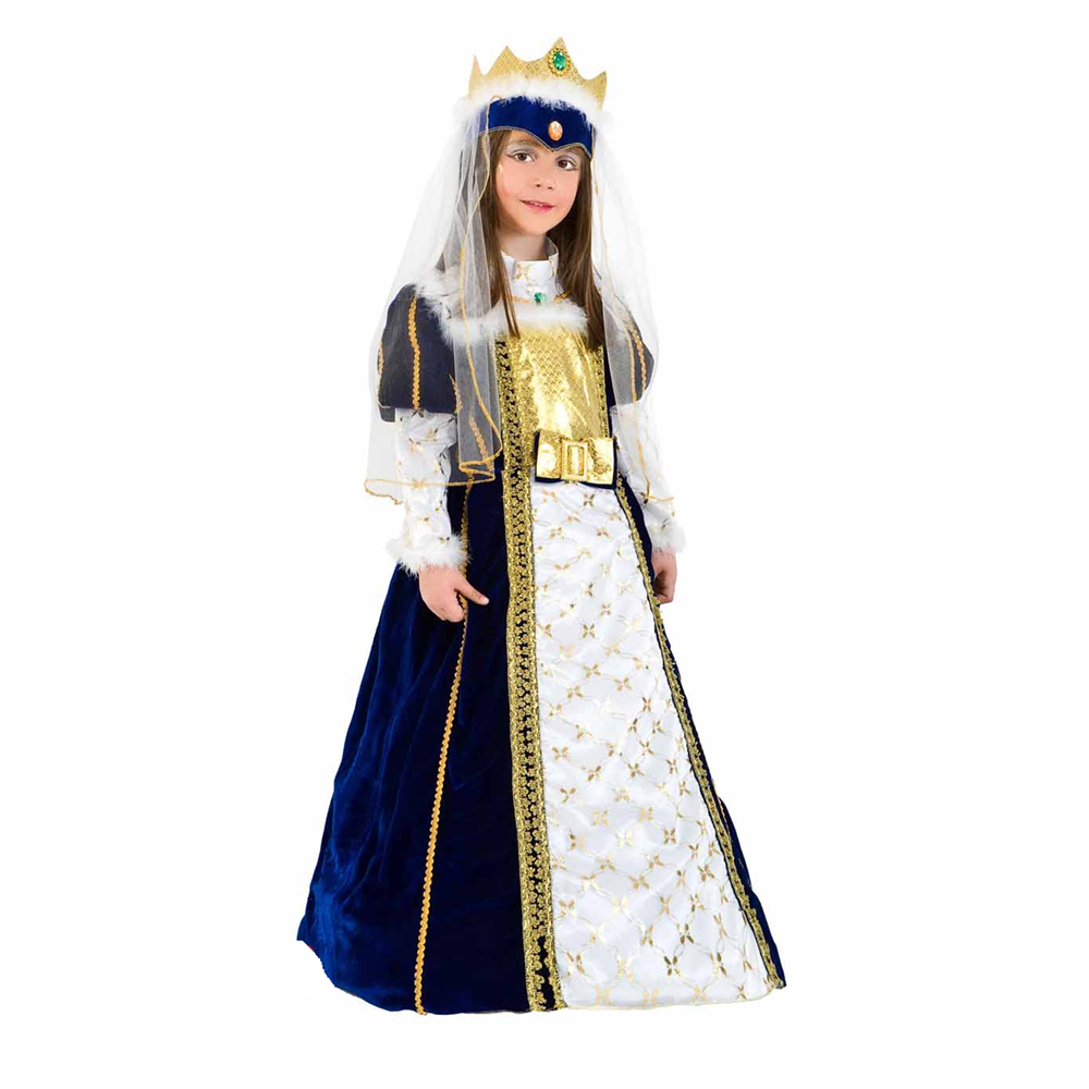 VESTITO CARNEVALE IMPERATRICE IN VELLUTO COSTUME TRAVESTIMENTO BAMBINA - 1093