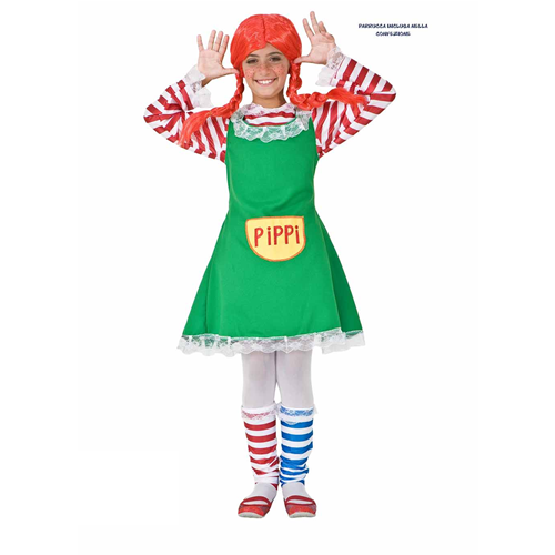VESTITO CARNEVALE PIPPI COSTUME TRAVESTIMENTO BAMBINA - 5950