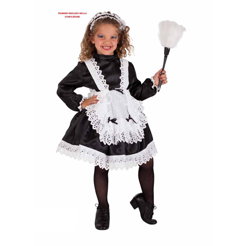 VESTITO CARNEVALE CAMERIERA COSTUME TRAVESTIMENTO BAMBINA - 5078