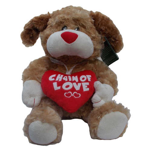 PELUCHE CANE CON CUORE PUPAZZO CM 30 - 2873P