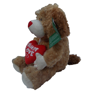 PELUCHE CANE CON CUORE PUPAZZO CM 30 - 2873P