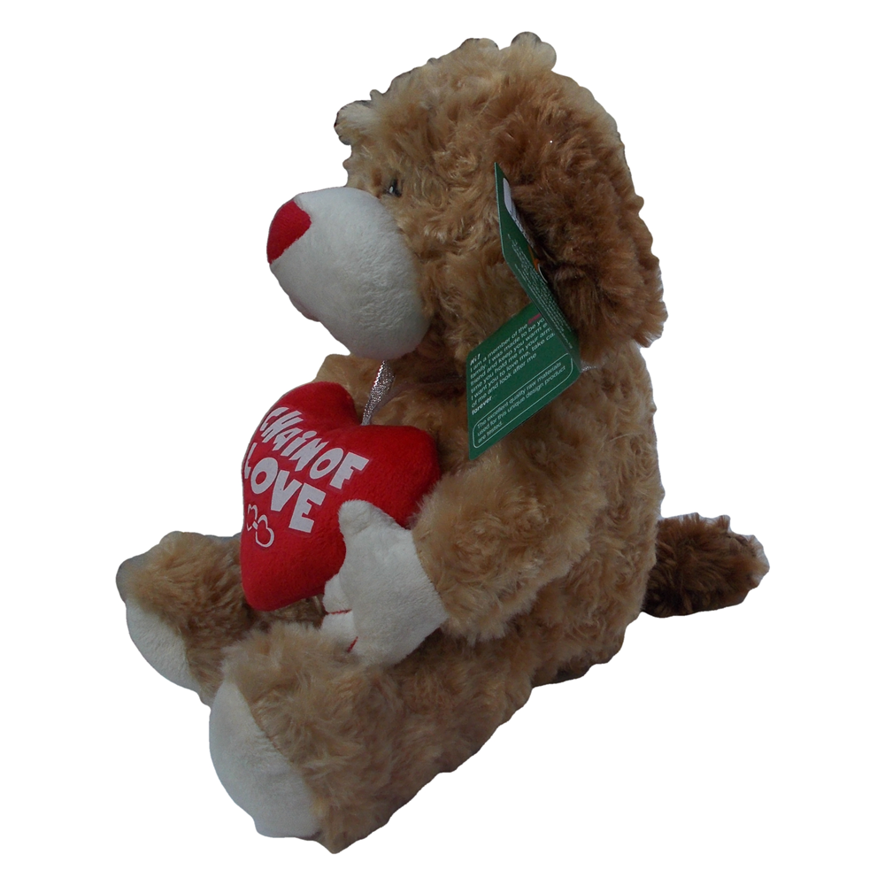 PELUCHE CANE CON CUORE PUPAZZO CM 30 - 2873P